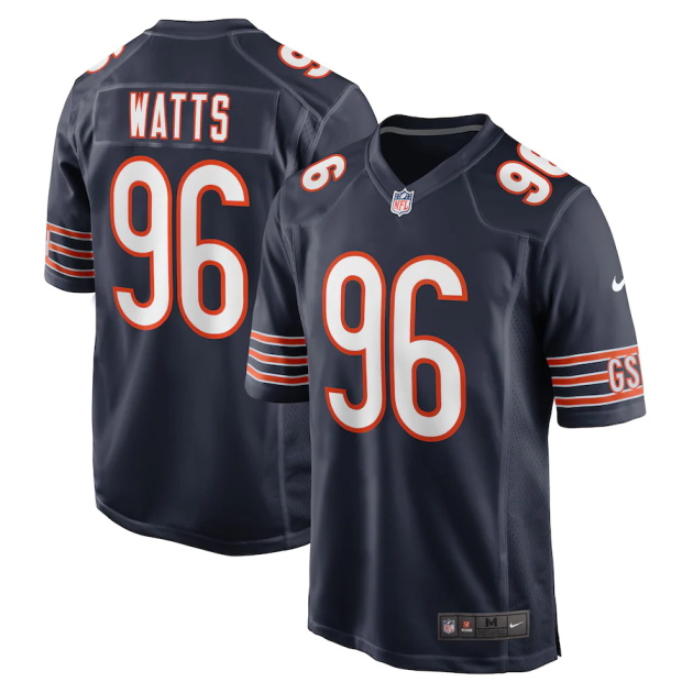 mens nike armon watts navy chicago bears game player jersey